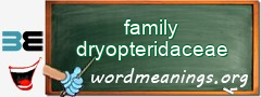 WordMeaning blackboard for family dryopteridaceae